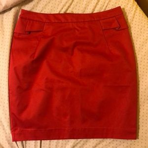 Red Orange Pencil Skirt
